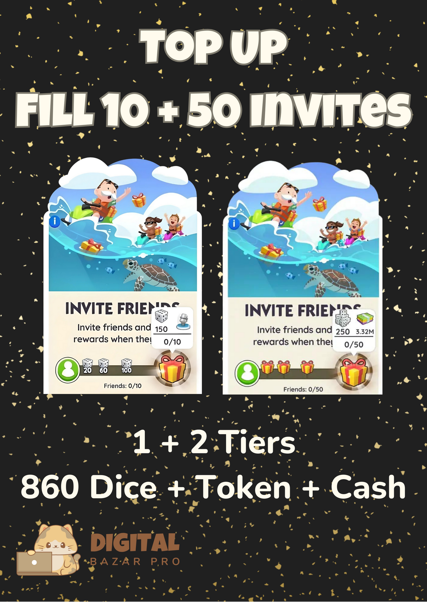 Monopoly Go Fill Up 10 + 50 Invites